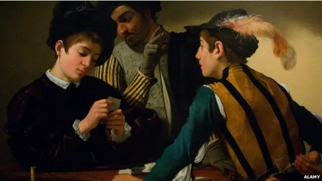 Полотно "Шулеры" Микеланджело да Караваджо