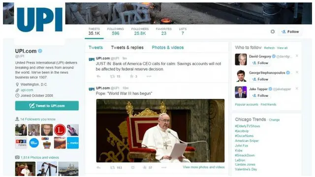 یو پی آئی نے نیوز ویب سائٹ اور ٹوئٹر اکاؤنٹ کے ہیک کی تصدیق کی ہے