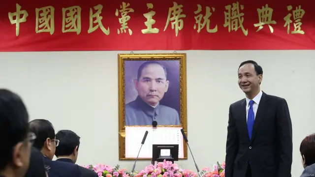 朱立倫出席國民黨主席就職典禮（台灣中央社圖片19/1/2015）