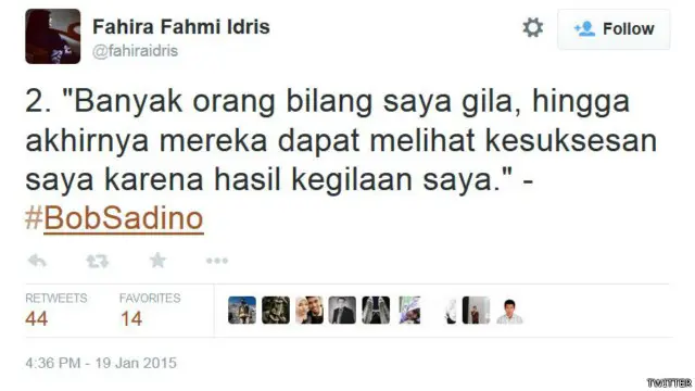 Kutipan Bob Sadino banyak dibagikan oleh pengguna media sosial sebagai cara untuk mengenang pengusaha tersebut.