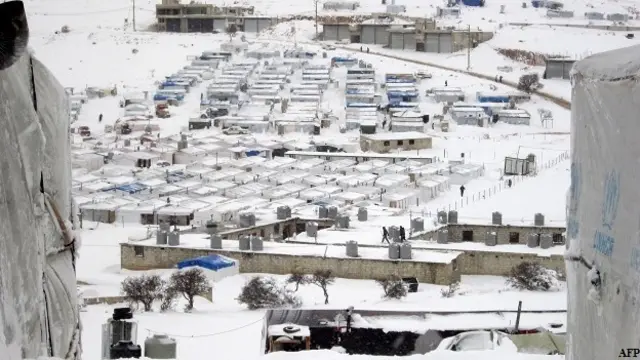 लेबनान के बेका वैली में सीरियाई शरणार्थी