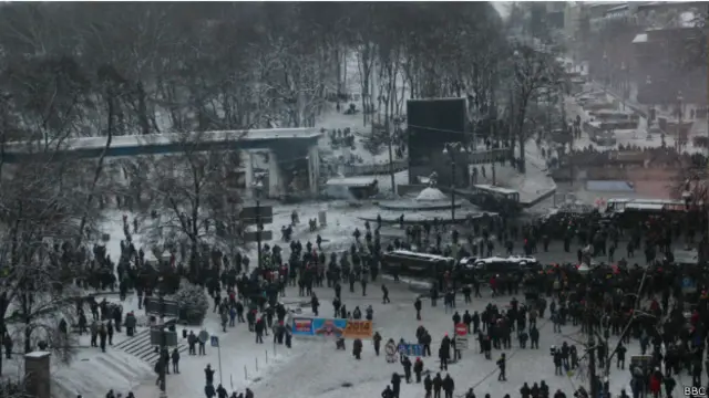 Місце сутичок між протестувальниками та силовиками на 