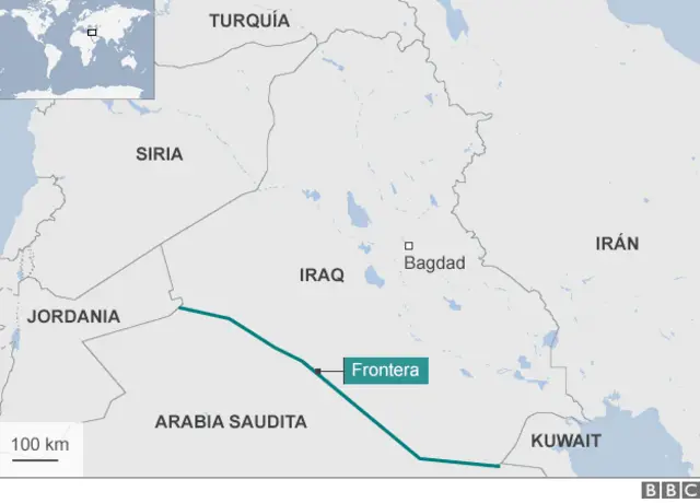 Mapa de Arabia Saudita y países vecinos