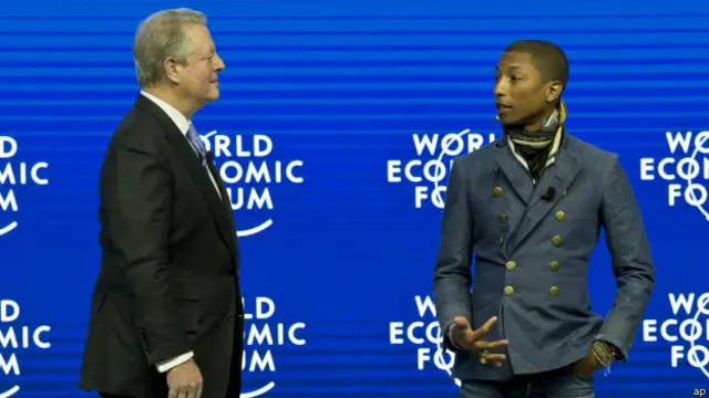 Al Gore y Pharrell Williams en Davos
