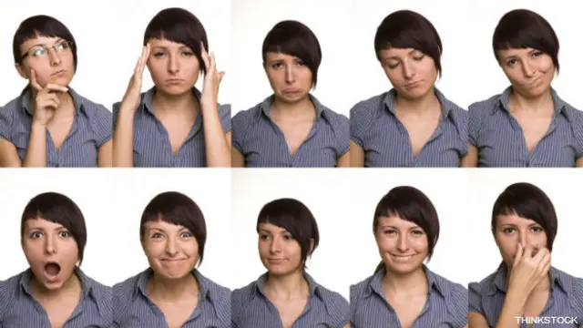 Persona expresando diferentes emociones