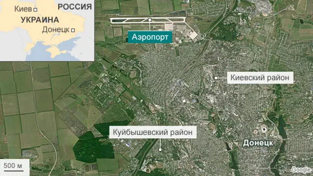 Карта Донецка