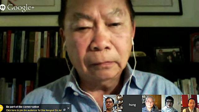 Giáo sư Nguyễn Mạnh Hùng trong một buổi thảo luận của BBC Tiếng Việt