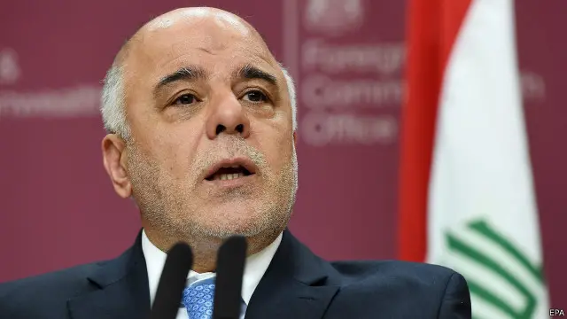 رئيس الوزراء العراقي حيدر العبادي قال إن هناك تأكيدات بإرسال أسلحة للقوات العراقية.