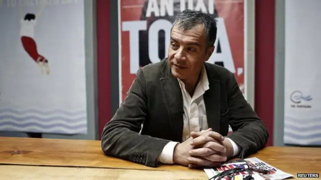 Stavros Theodorakis, líder do partido grego To Potami | Foto: Reuters