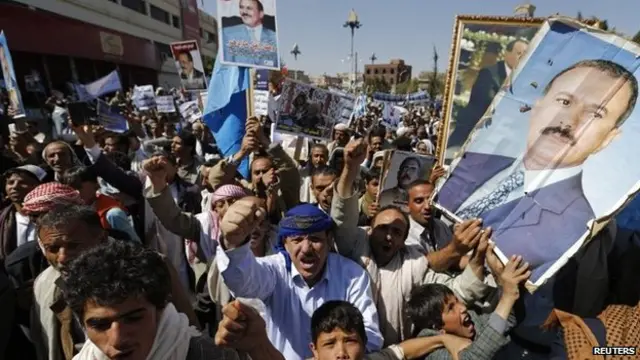 حامیان علی عبدالله صالح، رئیس‌جمهور سابق، می‌گویند او در بی‌ثباتی یمن نقشی نداشته است