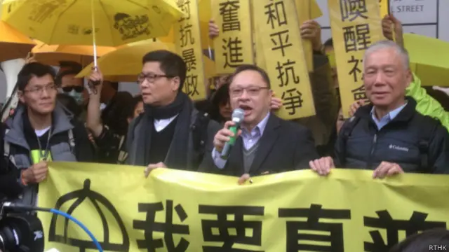 香港“占领中环”三名发起人戴耀廷、陈健民和朱耀明