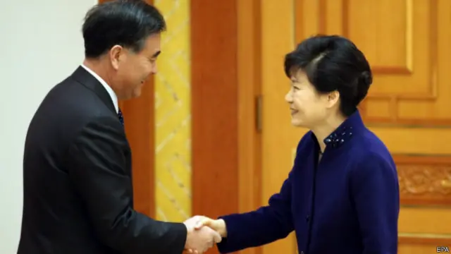 中国副总理汪洋与韩国总统朴槿惠会晤