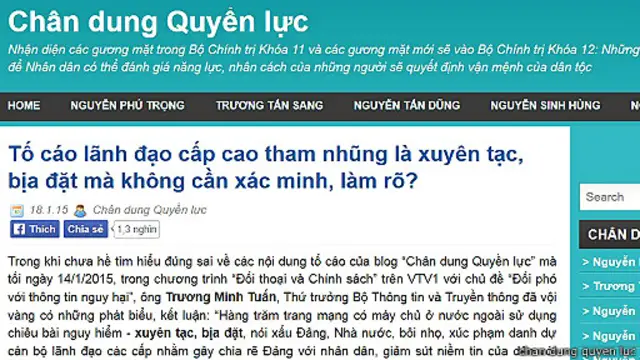 Trang 'Chân dung Quyền lực'
