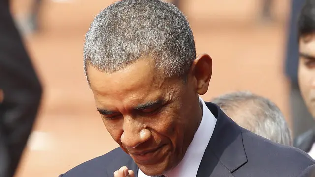 صدر اوباما نے مشترکہ پریس کانفرنس کا آغاز نمسکار کے ساتھ کیا