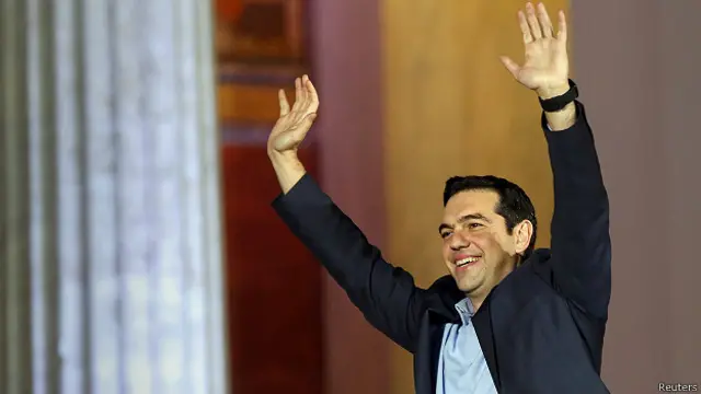 الکسیس سیپراس رهبر چهل ساله حزب سیریزا قول داده تا درباره تغییر شرایط بازپرداخت بدهیهای یونان تلاش کند