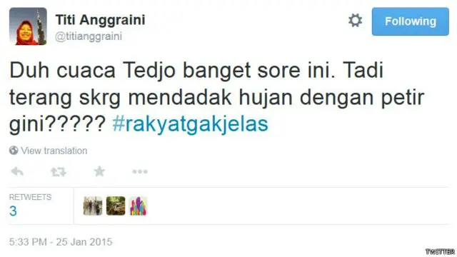Di media sosial, kata Tedjo kini punya arti lain, yaitu "tidak jelas".
