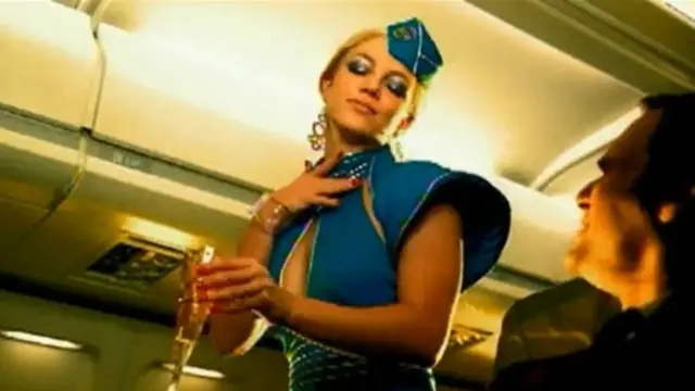 天蓝色性感超短裙空乘制服