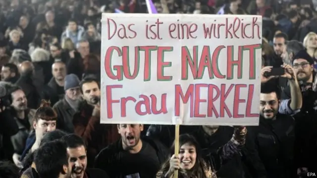 رفض اليونانيون الطريقة التي تعاملت بها المستشارة الألمانية أنجيلا ميركل مع أزمة منطقة اليورو