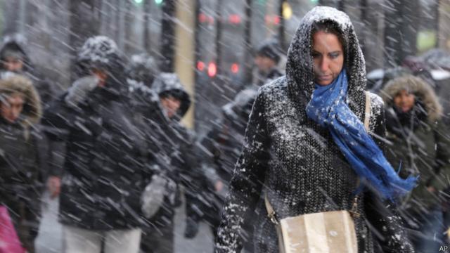 Nevasca em Nova York (foto: AP)