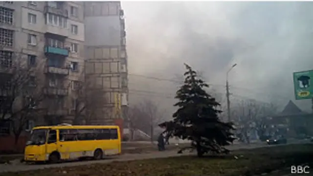 यूक्रेन में गोलाबारी