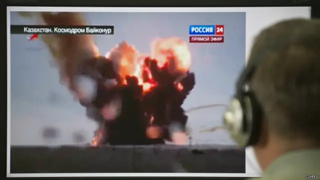 Видеозапись аварии "Протона"