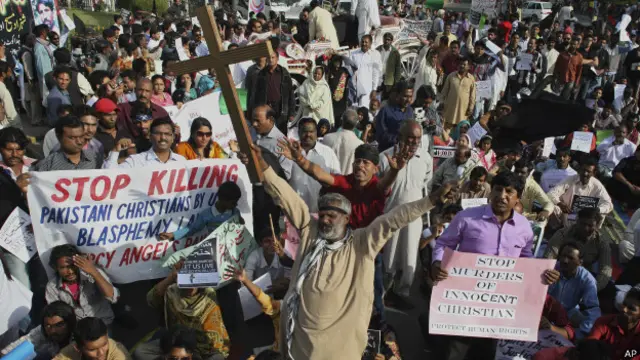Акция протеста христиан в Пакистане
