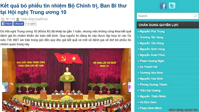 Trang 'Chân dung Quyền lực'