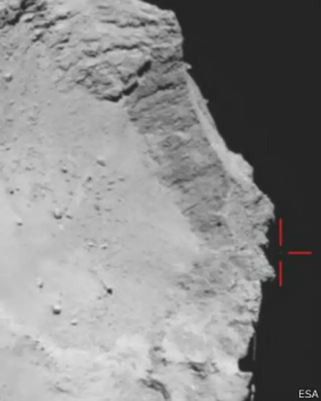 وفشلت بعض الصور عالية الوضوح التي التقطها القمر الصناعي روزيتا في تحديد موقع المسبار