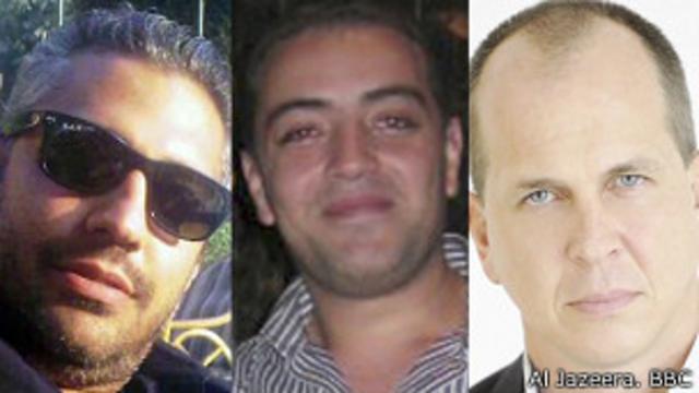 Mohamed Fahmy, Baher Mohamed y Peter Greste