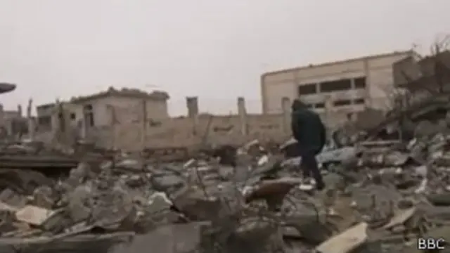 Destrucción en Kobane