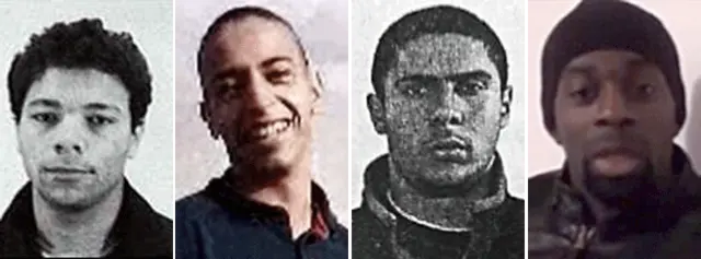 (دائیں سے بائیں) ایمدی کولیبلی، مہدی، محمد مراح اور خالد کلکال