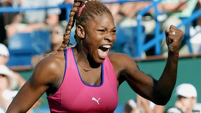 Serena Williams celebra durante la final del torneo de Indian Wells en 2001.