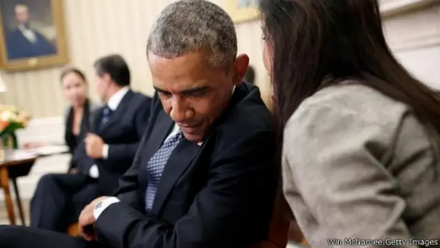 الرئيس الأمريكي باراك أوباما في لقاء مع نظيره المكسيكي إنريك بينا. 