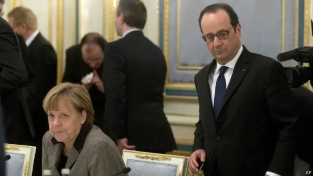 Kanselir Angela Merkel dan Presiden Francois Hollande
