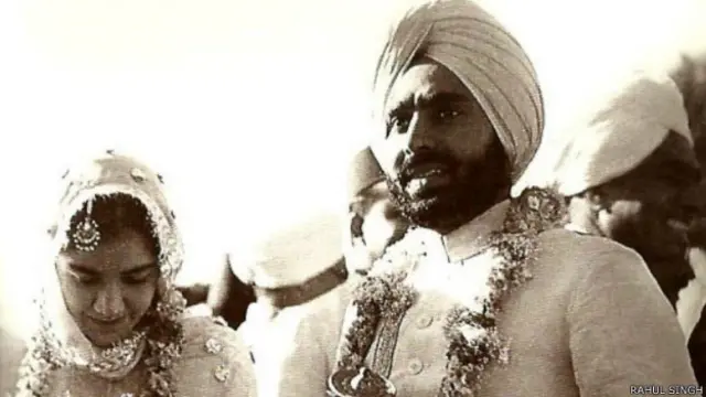 خشونت سنگھ اپنی اہلیہ کے ساتھ۔ ان کی شادی میں محمد علی جناح نے شرکت کی تھی