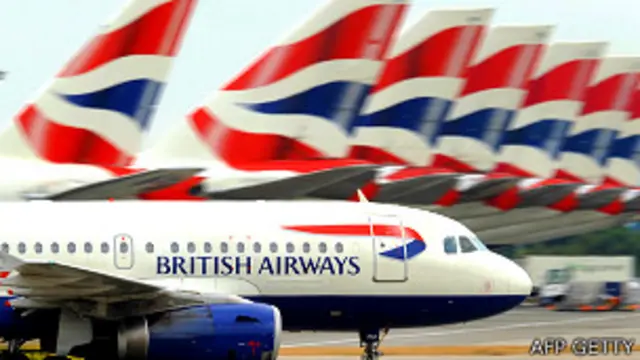 Aviones de British Airways en tierra