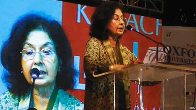 بھارت کی ممتاز مصنفہ اور دانشور نین تارا سہگل کراچی میں شروع ہونے والے چھٹے کراچی ادبی میلے کی مرکزی مقررہ تھیں