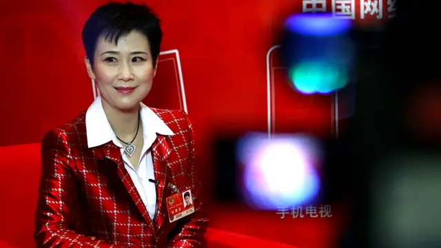 Bà Lý Tiểu Lâm trả lời câu hỏi tại Hội nghị Chính hiệp năm 2011 ở Bắc Kinh