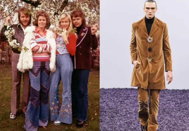 喇叭裤从70年代归来:Abba着装,设计师安德森的2015年1月新季展示