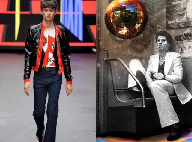 2015亮相时装周的Topman模特; 电影《周末夜狂热》(1977)里的特拉沃尔塔