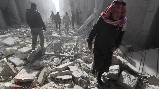 Rejimin varil bombası saldırıları büyük yıkıma yol açıyor. (ARŞİV) 