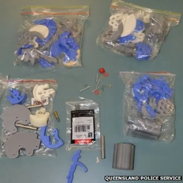 کسی گھر سے تھری ڈی پرنٹر سے بنائے گئے اسلحے کے حصے ملنے کا یہ پہلا موقع ہے