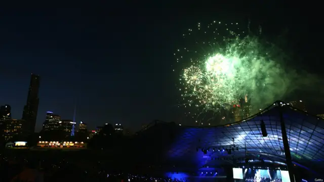 آسٹریلیا کے شہر میلبرن کے مائر میوزک بول میں آئی سی سی کرکٹ ورلڈ کپ کی رنگارنگ افتتاحی تقریب منعقد ہوئی۔ 