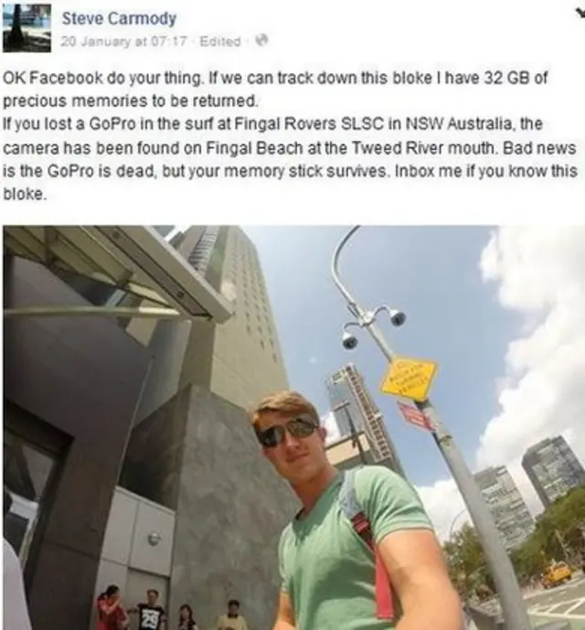 کرس کو ڈھونڈنے کے لیے سٹیو کی فیس بک پر درخواست آگ کی طرح پھیل گئی