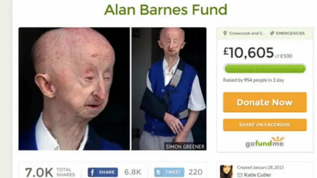 凯蒂在公众集资网站Go Fund Me上发起了“帮助艾伦·巴恩斯”募捐行动。凯蒂在网页上写道：“我们不能改变已经发生的事情，但通过一点点捐赠，我们可以让未来变得更光明一点。”