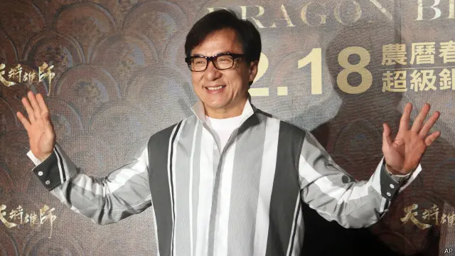 Jackie Chan di Singapura untuk mempromosikan film terbarunya.