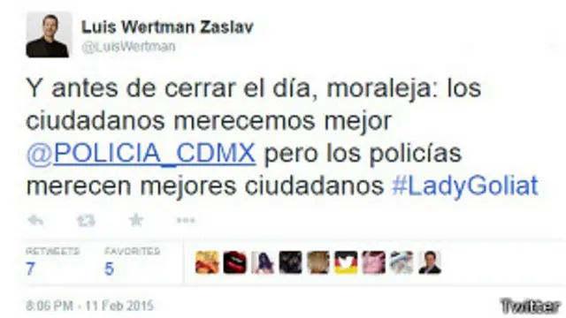 Tuit sobre Lady Goliat