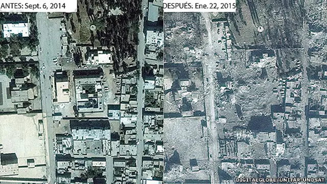 Imágen salelital de Kobane