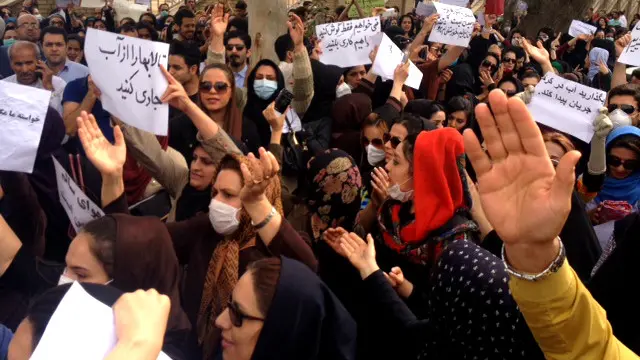 عکسی که قاسم از تجمع امروز برای بی‌بی‌سی فرستاده است