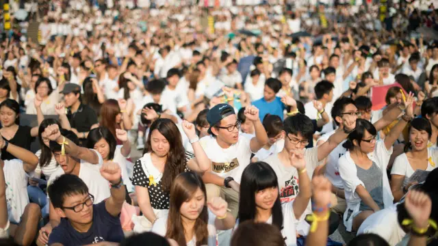 香港高校學生在中文大學參與罷課集會（22/9/2014）